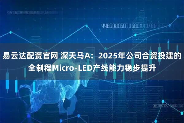 易云达配资官网 深天马A：2025年公司合资投建的全制程Micro-LED产线能力稳步提升
